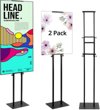 QWORK 2 darabos dupla oldalú plakáttartó szett, állítható információs állvány 12-210 cm - 2 stück 1