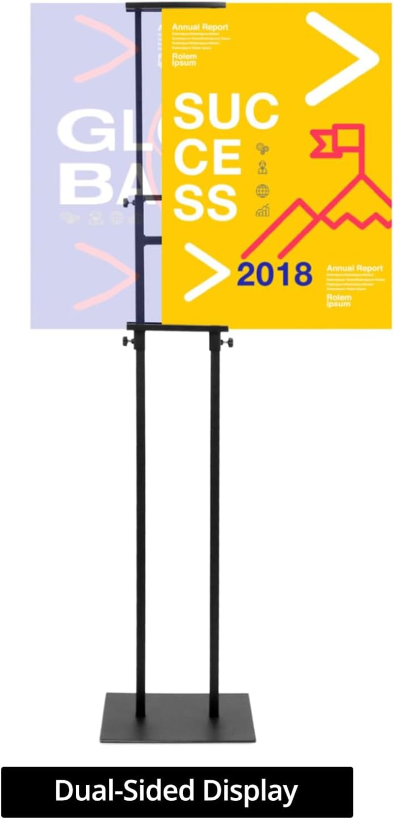 QWORK 2 darabos dupla oldalú plakáttartó szett, állítható információs állvány 12-210 cm - 2 stück