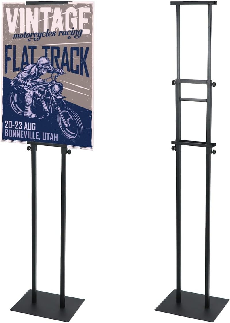 QWORK 2 darabos dupla oldalú plakáttartó szett, állítható információs állvány 12-210 cm - 2 stück