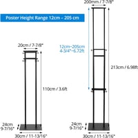 QWORK 2 darabos dupla oldalú plakáttartó szett, állítható információs állvány 12-210 cm - 2 stück 6