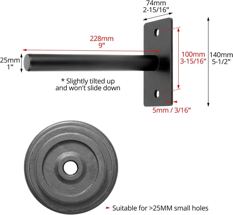 QWORK 2 db falra szerelhető súlytárcsa tartó 2,5-5 cm-es tárcsákhoz 220 kg