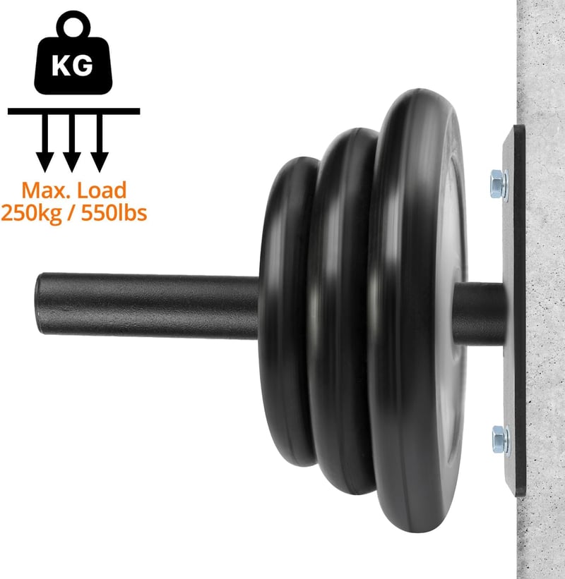 QWORK 2 db falra szerelhető súlytárcsa tartó 2,5-5 cm-es tárcsákhoz 220 kg