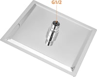 QWORK 20 cm négyzet alakú rozsdamentes acél zuhanyfej krómozással 5