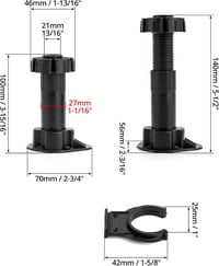 QWORK 20 darabos bútor láb szett 100-120mm állítható magasság 6