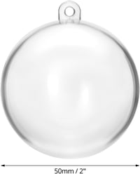 QWORK 20 db Átlátszó Műanyag Karácsonyi Gömb 5 cm - 5cm 2