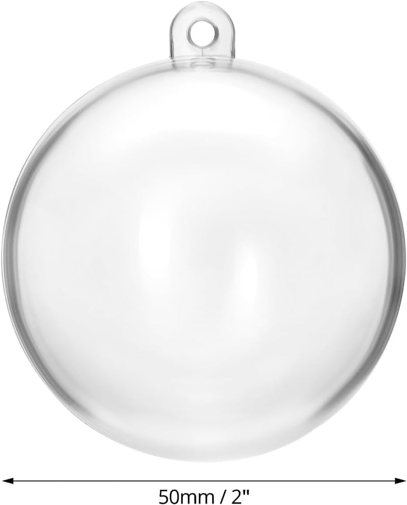 QWORK 20 db Átlátszó Műanyag Karácsonyi Gömb 5 cm - 5cm