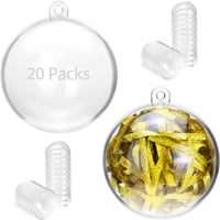 QWORK 20 db Átlátszó Műanyag Karácsonyi Gömb 5 cm - 5cm 1