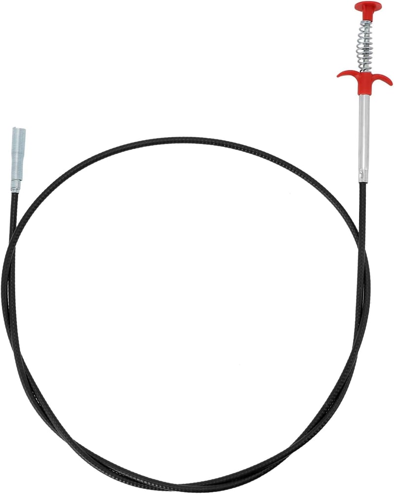 QWORK 200 cm Csatornalehúzó Rugalmas Spirál Ergonomikus Fogantyúval