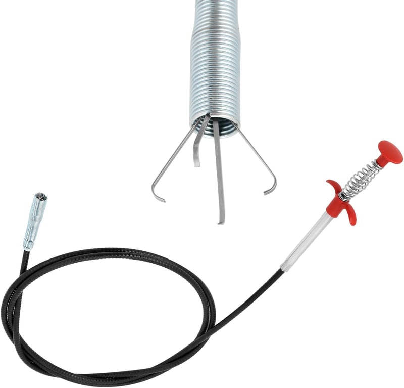 QWORK 200 cm Csatornalehúzó Rugalmas Spirál Ergonomikus Fogantyúval