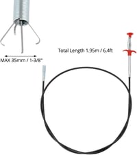 QWORK 200 cm Csatornalehúzó Rugalmas Spirál Ergonomikus Fogantyúval 5