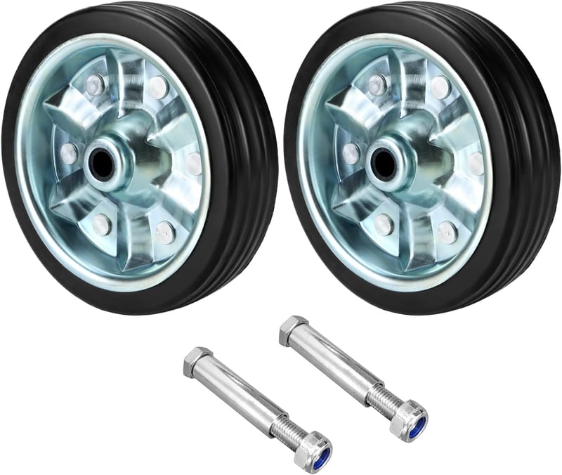 QWORK 200x50mm Pótkocsi Vonóhorog Kerék 680kg Terhelhetőség Gumibetét