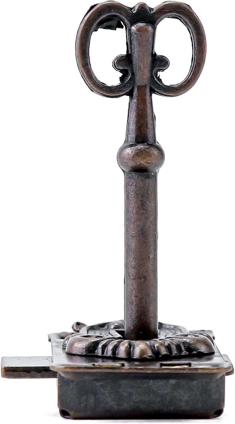 QWORK 3 db Vintage Szekrényzár Kulccsal - Antik Bronz Dekoratív Zár Ékszerdobozokhoz, Fiókokhoz, Szekrényekhez - Cink Ötvözet 53x26 mm