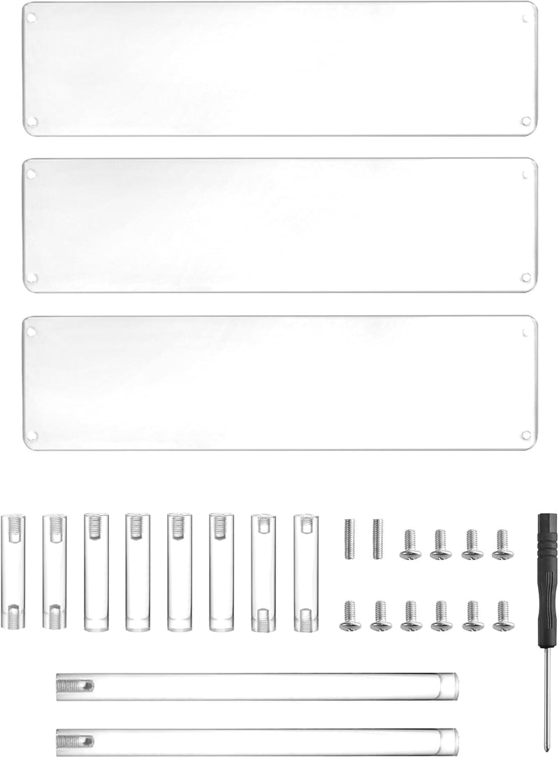 QWORK 3 Szintes Átlátszó Akril Kiállító Állvány 2db - 30x21x15cm, 4mm Vastag Plexi Polc Figurákhoz, Parfümökhöz, Körömlakkokhoz