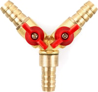 QWORK 3 utas sárgaréz tömlőcsatlakozó 10mm gömbcsappal 1