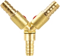 QWORK 3 utas sárgaréz tömlőcsatlakozó 10mm gömbcsappal 2