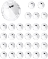 QWORK 30 Darabos Gomb Készlet 60mm Átlátszó Kitűző DIY Kézműves Alkotáshoz 7