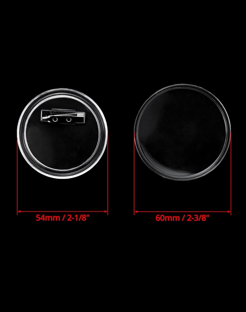 QWORK 30 Darabos Gomb Készlet 60mm Átlátszó Kitűző DIY Kézműves Alkotáshoz