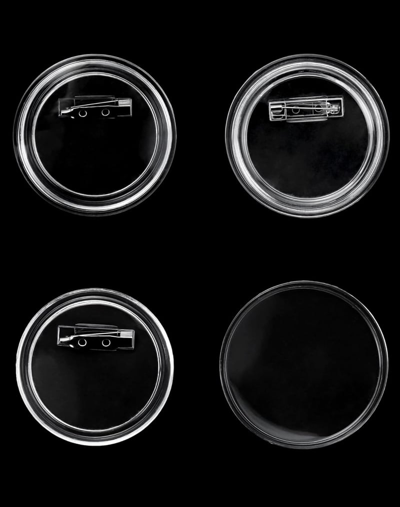 QWORK 30 Darabos Gomb Készlet 60mm Átlátszó Kitűző DIY Kézműves Alkotáshoz