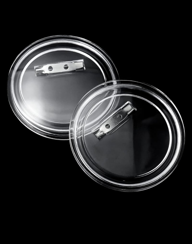 QWORK 30 Darabos Gomb Készlet 60mm Átlátszó Kitűző DIY Kézműves Alkotáshoz