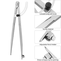 Compas reglabil QWORK de 300 mm, cu aripi de fixare și suport pentru creion, pentru prelucrarea lemnului, metalului și a pielii 2