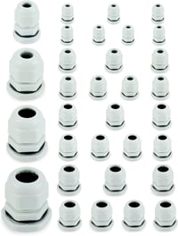 QWORK 32 db-os IP68 vízálló kábelátvezetők készlet - M12, M16, M20, M25 méretű műanyag tömszelencék, porvédett, -20°C - +80°C hőállóságú 1