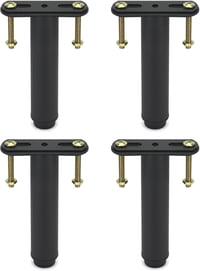 QWORK 4 darabos bútor láb magasságállítható 180-330 mm vasalap csavarható lemezzel fekete 6