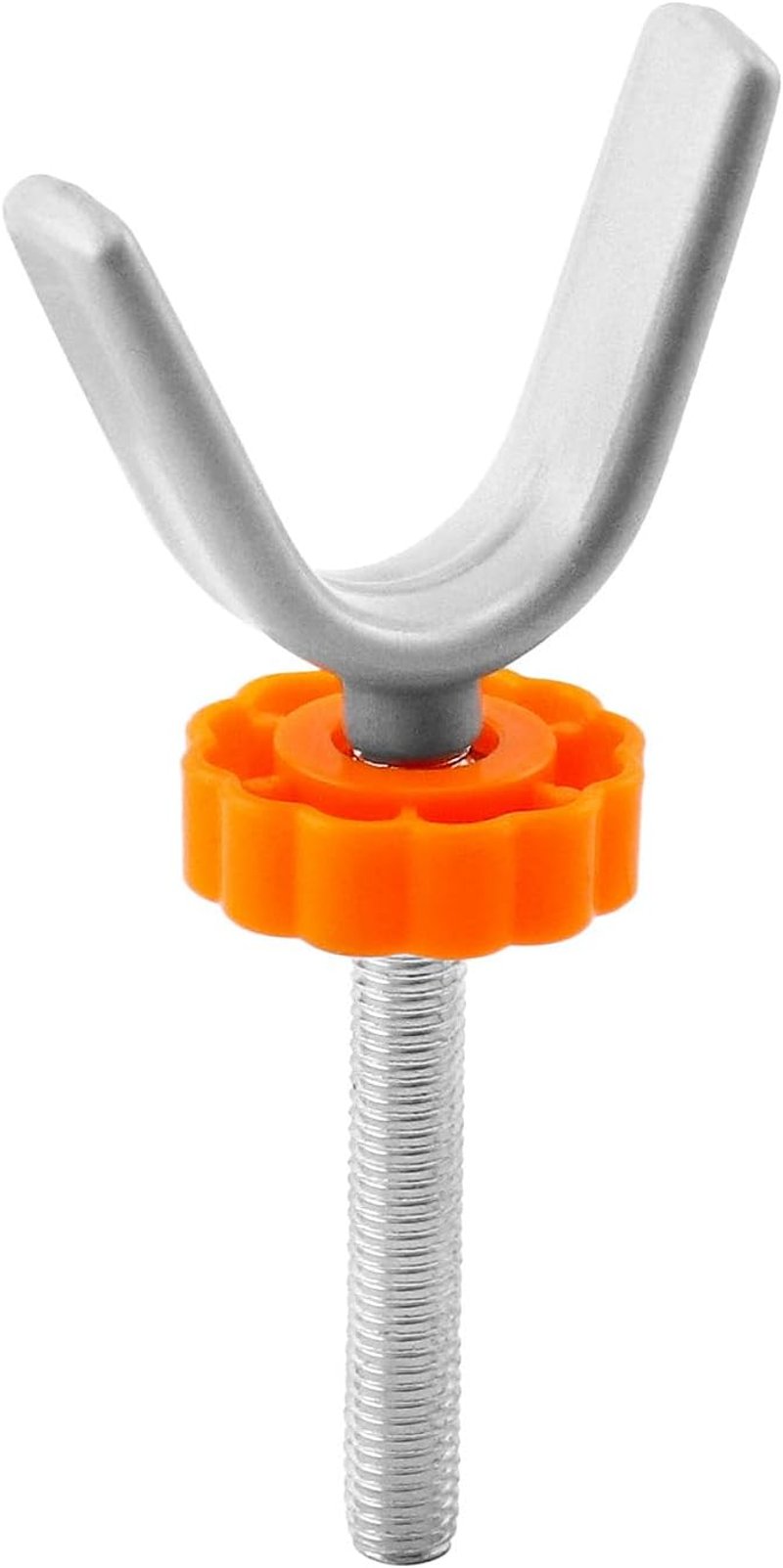 QWORK 4 db Y-csapos nyomócsavar biztonsági kerítéshez, 10x73 mm, M10 orsólyukhoz, narancsszínű rögzítővel