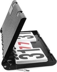 QWORK® 4 számjegyű, felhajtható, hordozható verseny-eredménytábla tollaslabdához, röplabdához, asztaliteniszhez, focihoz - vízálló PVC és ABS - méret 15,3" x 8,3" (39 * 21 cm) 2