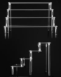 QWORK 4-Szintes Átlátszó Akril Állvány Szett - 30x25x20 cm, 4mm Vastag - Ékszer, Figura, Sütemény, Kozmetikai Termék Bemutató Polc (2 db) 3