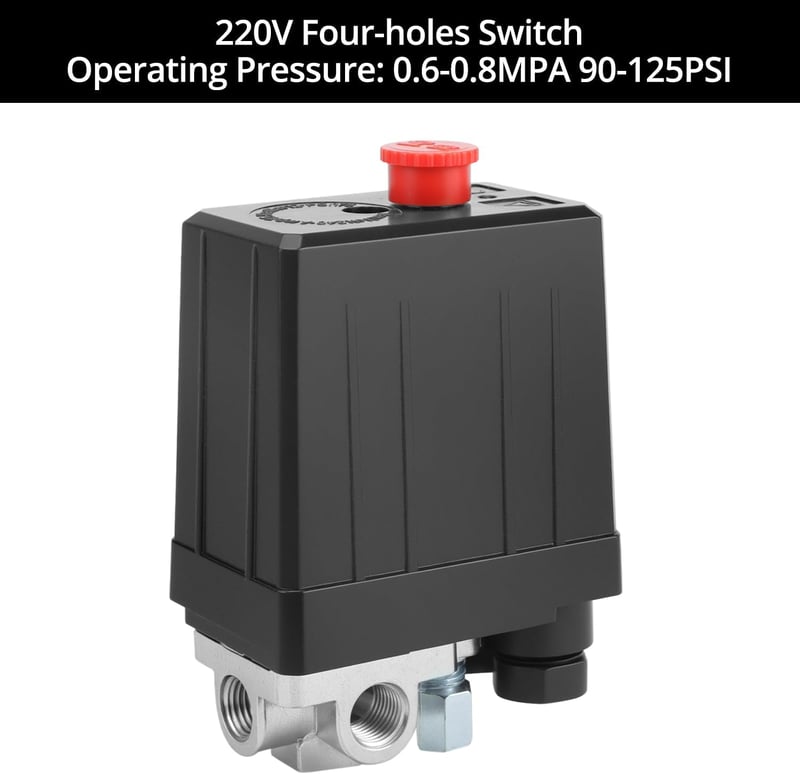 QWORK 4-utas nyomáskapcsoló 220V légkompresszorhoz
