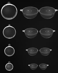 Set 40 globuri decorative din plastic transparent QWORK – Ø3 cm, Ø4 cm, Ø5 cm, Ø6 cm – Ornamente de Crăciun umplute/umplibile 3