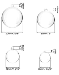 Set 40 globuri decorative din plastic transparent QWORK – Ø3 cm, Ø4 cm, Ø5 cm, Ø6 cm – Ornamente de Crăciun umplute/umplibile 6