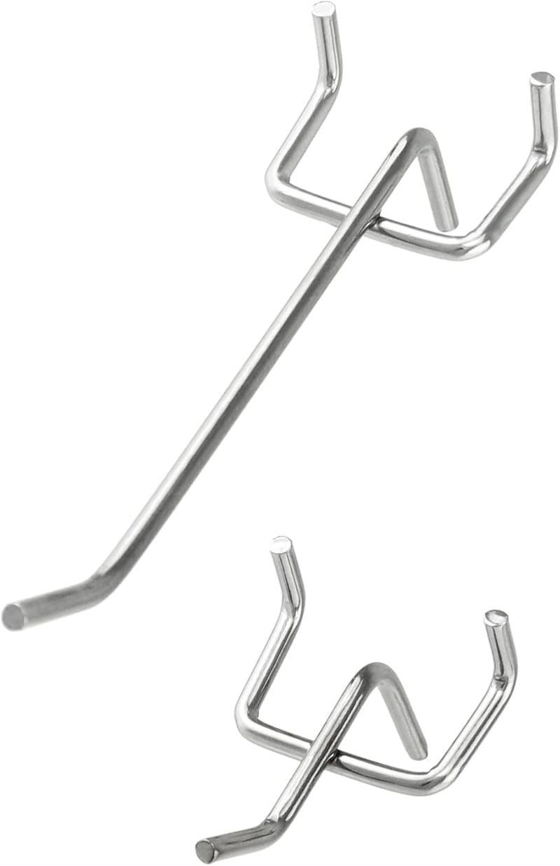 QWORK 60 db Perforált Falhorog Szett, Pegboard Horogok Kijelzéshez és Tároláshoz 5-10 cm - 5cm, 10cm, 30+30pcs