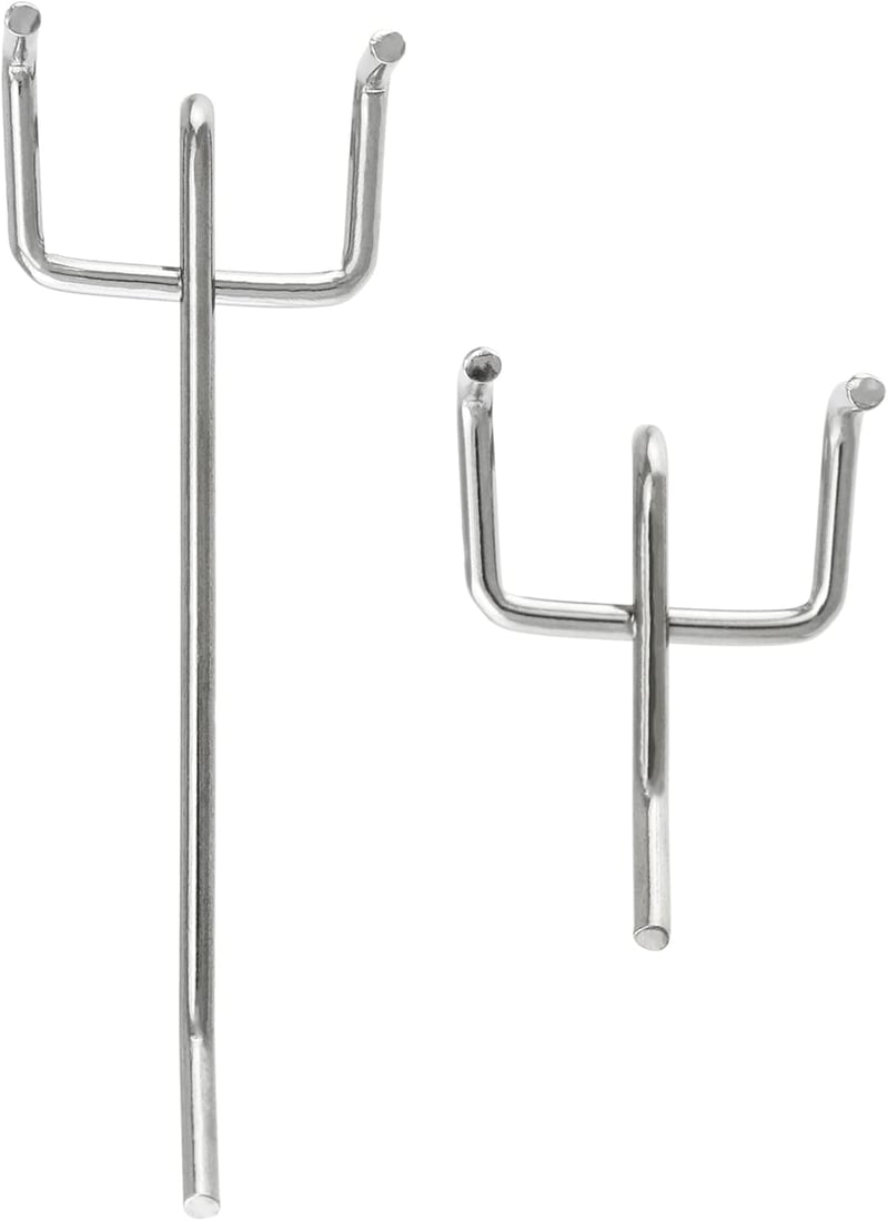QWORK 60 db Perforált Falhorog Szett, Pegboard Horogok Kijelzéshez és Tároláshoz 5-10 cm - 5cm, 10cm, 30+30pcs