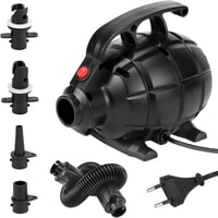 QWORK 600W Elektromos Légpumpa 5 Fúvókával - Csendes Hordozható Pumpa Légágyhoz és Felfújható Termékekhez 1