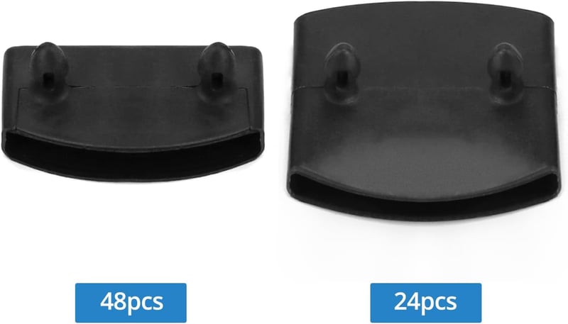 QWORK 72 db ágykeretes sapka szett, fekete, 55x9 mm, oldal és közép