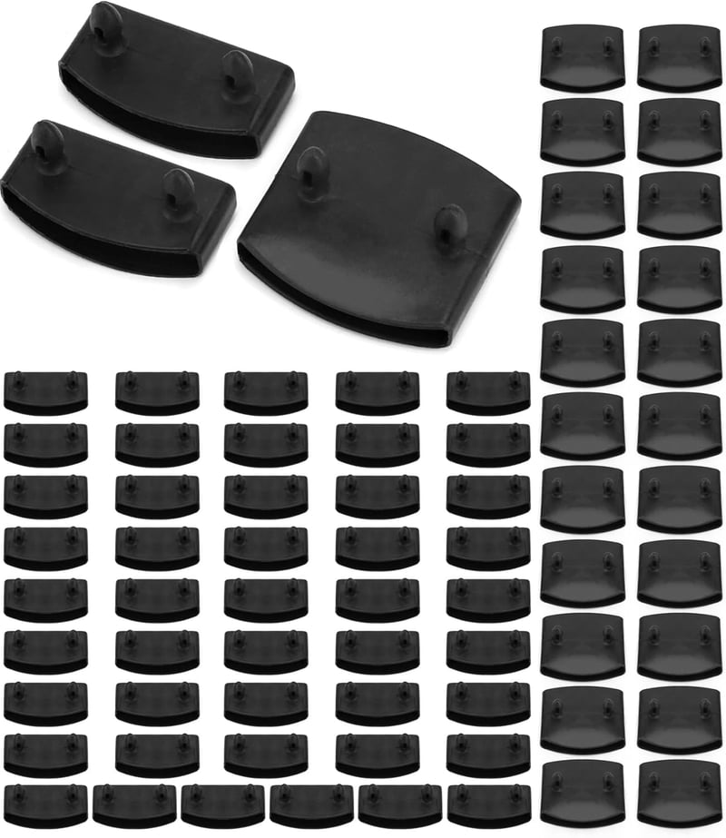 QWORK 72 db ágykeretes sapka szett, fekete, 55x9 mm, oldal és közép