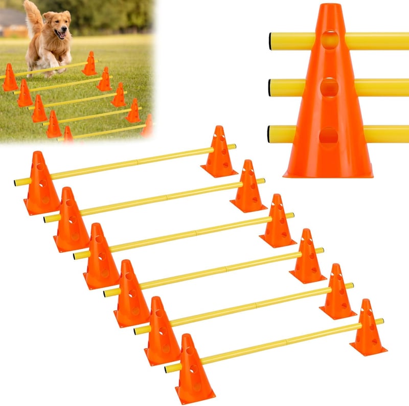 QWORK Agility edzésszett 12 kúp + 6 rúd koordinációs tréninghez