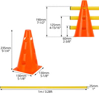 QWORK Agility edzésszett 12 kúp + 6 rúd koordinációs tréninghez 2