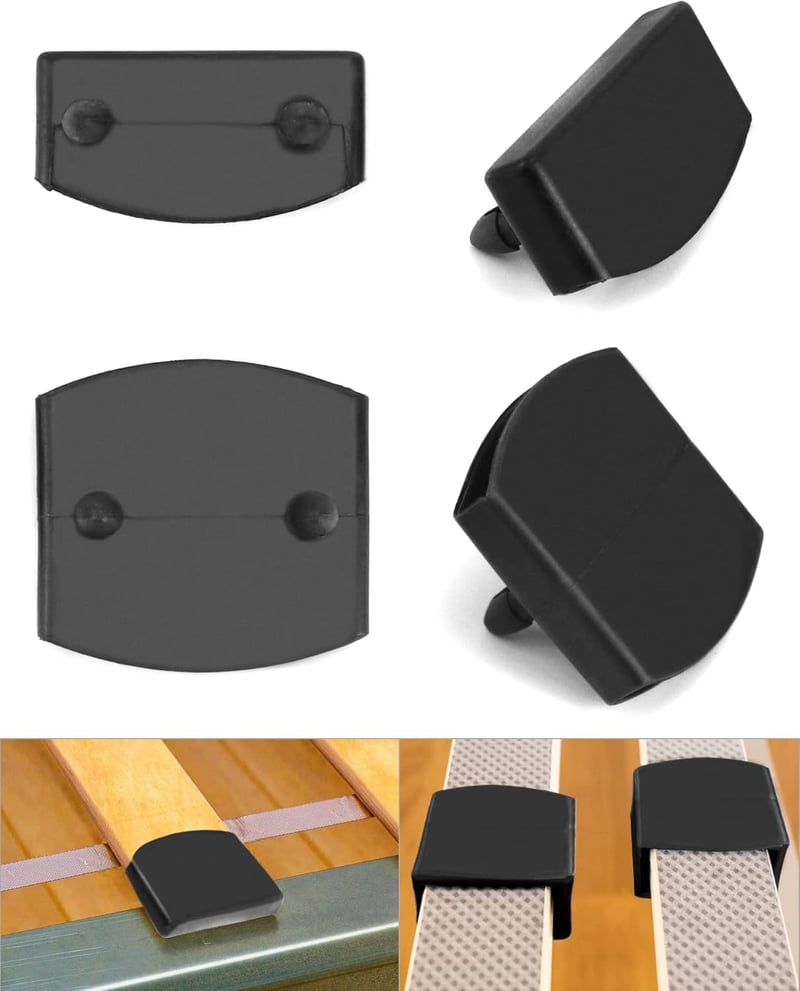 QWORK Ágyrács Végzáró Kupak Szett 36 db - Fekete Műanyag Ágyléc Tartó 55x9 mm - 24 Oldalsó és 12 Középső Alkatrész Ágykeret Javításhoz