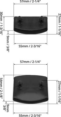 QWORK 72 db ágykeretes sapka szett, fekete, 55x9 mm, oldal és közép 6