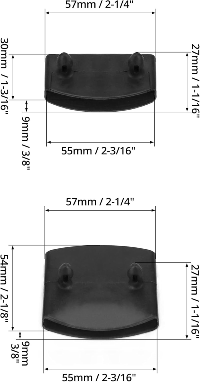 QWORK 72 db ágykeretes sapka szett, fekete, 55x9 mm, oldal és közép