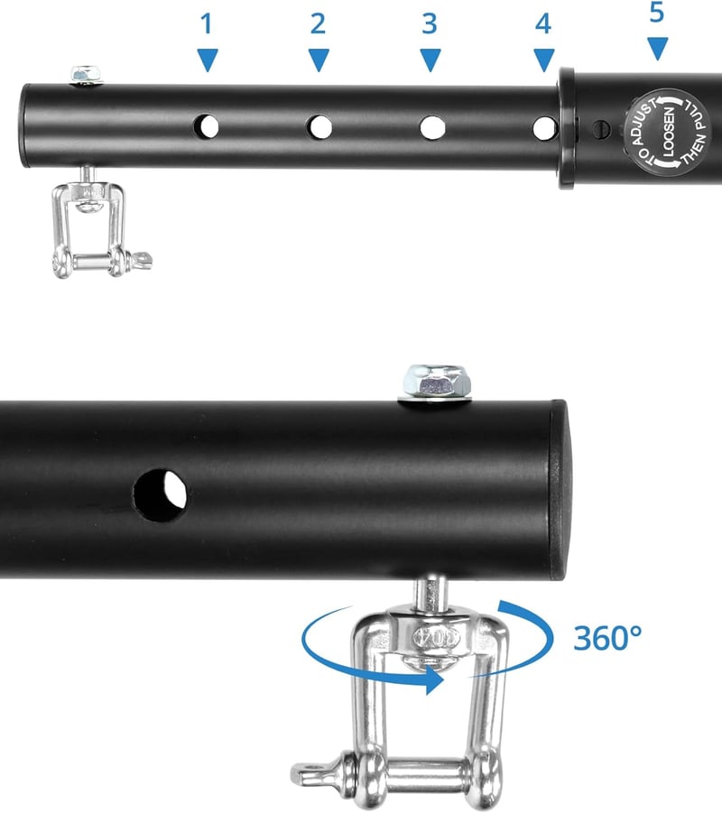 QWORK Állítható Boxzsák Tartó Konzol 43-63cm - Masszív Acél Fali Rögzítő 150kg Teherbírással, Csavarokkal