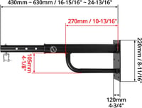 QWORK Állítható Boxzsák Tartó Konzol 43-63cm - Masszív Acél Fali Rögzítő 150kg Teherbírással, Csavarokkal 6