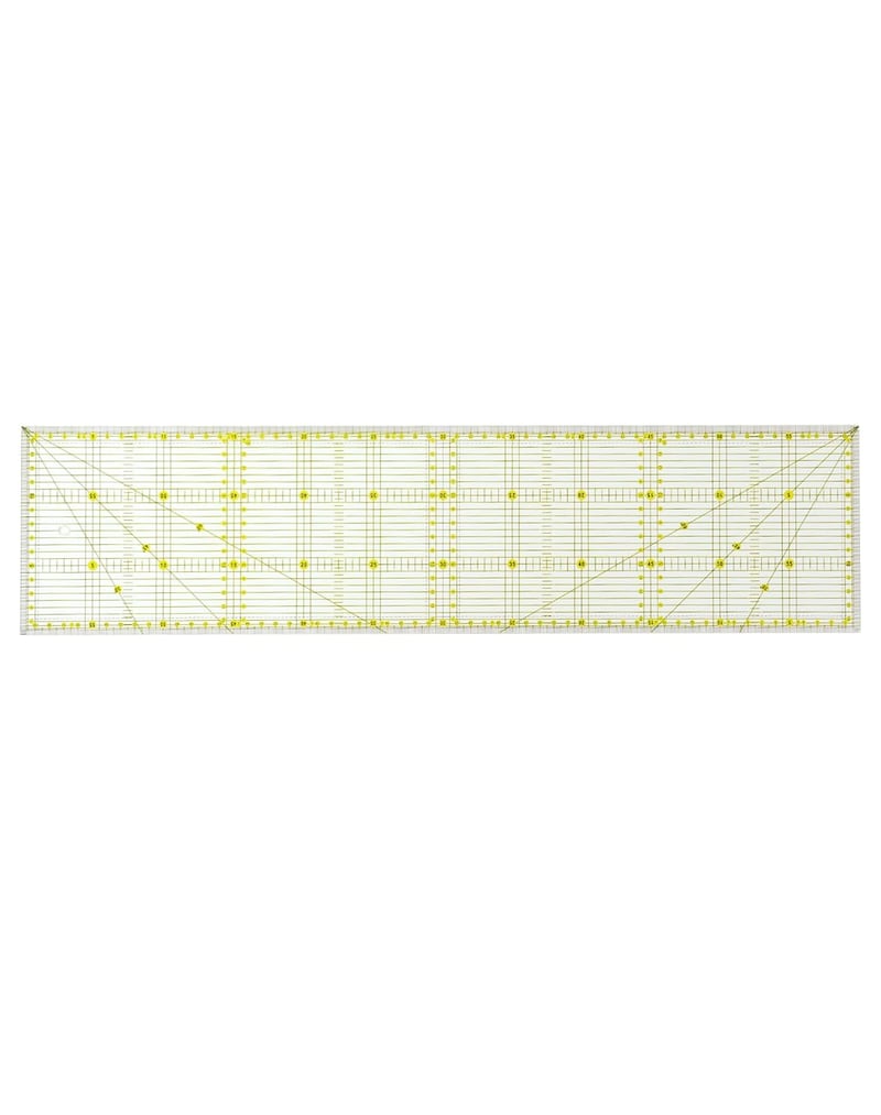 QWORK Átlátszó Műanyag Vonalzó 15x60 cm - Francia Stílusú Varrási Segédeszköz Szögjelzőkkel Patchwork és Quilting Munkákhoz