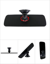 QWORK Vnútorné spätné zrkadlo 200x60 mm, autoškola zrkadlo s pevnou prísavkou, otočné o 360°, pre osobné autá, SUV a nákladné vozidlá 3