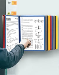 QWORK Fali Kiállítási Rendszer 20 A4 Panellel Többszínű Dokumentumtartó 1