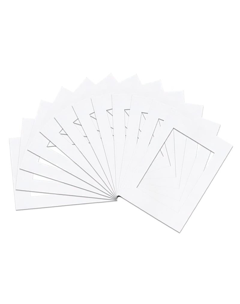 QWORK Fehér Paszpartu Karton A3 Méretű (29,7 x 42 cm) A4-es Képekhez (21 x 29,7 cm) - 12 db-os Csomag Fotókhoz, Művészeti Nyomatokhoz