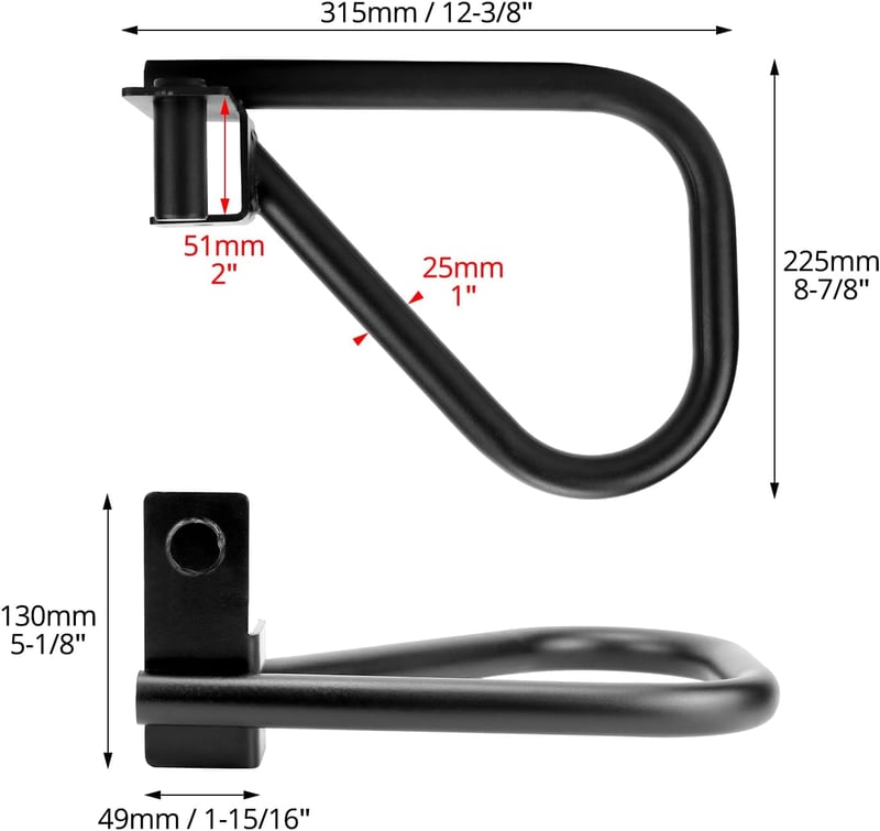 QWORK fekete acél fekvőtámasz nyújtó dip bar rúd kiegészítő power rackhez 5x5 cm-es csővázas kerettel kompatibilis