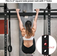 QWORK fekete acél fekvőtámasz nyújtó dip bar rúd kiegészítő power rackhez 5x5 cm-es csővázas kerettel kompatibilis 2
